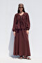 Wide Cut Muslin Skirt Burgundy - 7