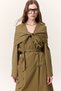 Shawl Detail Design Trench Coat Green - 2