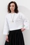 Cotton Crop Long Sleeve Bluz Ecru - 3