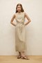 Sleeveless Linen Casual Dress Sand
