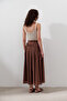 Tie-Up Detail Wide Skirt Hot Brown - 6