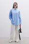 Blue Oversize Shirt - Double Collar - 7