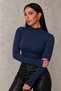 Women's Navy Blue 3-Piece Body Suit with Finger Detail - 7