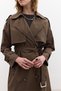 Buttoned K Double-Breasted Trench Coat Brown - 4