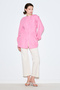 Beli Pile Detail Long Sleeve Bluz Pink - 6