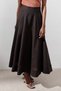 Linen Wide Piece Skirt Bitter Brown - 4