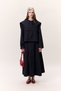 Wide Collar Gabardine Jacket Navy Blue - 4