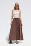 Wide Cut Muslin Skirt Brown - 3