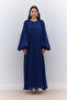 Dress with Wide Sleeve Detail Navy Blue - 3