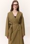 Shawl Detail Design Trench Coat Green - 5