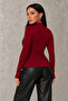 Women's Burgundy Toe Detailed Bodysuit - 7