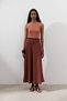 Linen Stitching Detail Skirt Copper - 4