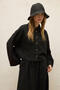 Linen Long Sleeve Crop Shirt Black - 7