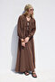 Muslin Blouse with Tie-Up Detail in Brown - 5