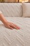 Chenille Sofa Cover 175X210 cm Cream Zigzag Patterned Beard Sofa Cover - 4