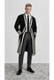Striped Hair Braided Long Sports Men's Knitwear Cardigan-Black Ecru Striped Long Knitwear Cardigan with Pockets - 3