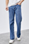 Men's Light Blue Washed Straight/Baggy Fit 100% Cotton Jean Denim Trousers Chris - 4
