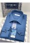 Classic Long Sleeve Pocketless Lycra Comfortable Fabric Men's Shirt Fs-004517 - Light Navy Blue - 3