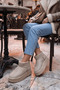 Women's Stoned Beige High Sole Ultra Mini Suede Boots with Fur Inside 4.5cm Byndum02 - 2