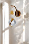 Perla Stylish Led Sconce with Butterfly Stone Pendant Lamp in Rose Gold