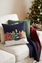 Navy Blue Pine Tree Christmas Throw Pillow Cover - 2