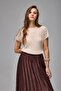 Women's Mercerized Transparent Low Sleeve Blouse - 4