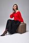 Women's Clothing Blouse Knitwear Sweater Front Back V Neck Balloon Sleeve Thin Mercerized Knitwear Knitted Loose Sweater 3149 - 4