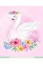 Diamond painting puzzle kit, pink swan with flower crown 21x25 cm mosaic - 2