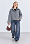 Oversized Patterned Women's Short Cashmere Coat - 2