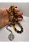 Collectible Handcrafted Nakkaş Imame Fossil Beirut Powdered Amber Prayer Beads - 3