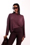 Plum Textured Oversize Blouse 27377 - 2