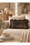 Leopard Rectangular Linen Ruffled Throw Pillow Cover 50X35Cm - 4