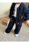 Flower Embroidered Jeans, Jeans Jacket and Sweatshirt 3-Piece Girls' Set - 2