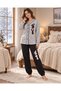 Women's Winter Pajama Set Long Sleeve Buttoned Rabbit Figured - 2