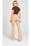 Women's Beige Lycra Stretchy Cherry Lycra High Waist Spanish Jeans Trousers - 4
