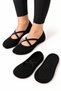 Women's Non-Slip Sole Cross-Strapped Ballerina Socks Pilates Yoga Home Socks