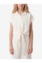 Short Sleeve Front Tie Crop Shirt - 2