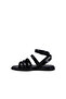26101328R Genuine Patent Leather Flat Women's Sandals with Black Straps and Ankle Buckle - 4