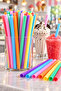 50 Pieces of Frozen Straws, Thick Straws, Colorful Straws, Milkshake Straws - 2