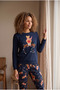 Children's Cotton Deer-Print Boxed New Year's Pajama Set, Navy Blue - 3