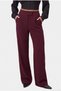 Line Women's Lycra Velcro Closure Claret Red Palazzo Trousers - 5