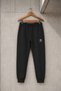 Men's Black Winter Cotton Elastic Leg Slim Fit Sweatpants - 5