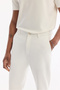 Men's White Classic Waist Cotton Elastane Relaxed Fit Chino Trousers A61Y3013 - 5