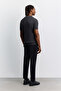 Men's Anthracite Polo Collar Buttonless Rayon Blend Regular Fit Knitwear T-Shirt A62Y5060 - 5