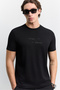 Men's Black Crew Neck Printed Viscose Blended Easy-Iron Regular Fit T-Shirt A62Y1008 - 6