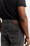 Men's Anthracite Antique Washed Cotton Elastane Madrid Comfort Slim Fit Jean Trousers A62Y3527 - 3