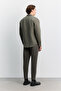 Men's Khaki Bottom-Bottom Britli Modal Blended Striped Long Sleeve Comfort Fit Shirt A62Y2080 - 5