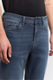 Men's Indigo Washed Cotton Elastane Roma Crop Slim Fit Jean Trousers A62Y3529 - 2
