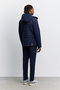 Men's Navy Blue Duck down Hooded Collar Water Repellent Comfort Fit Coat A62Y6187 - 6