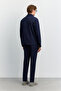 Men's Navy Blue Classic Collar Wrinkle-Resistant Quick-Dry Technical Fabric Comfort Fit Shirt Jacket A62Y2518 - 4